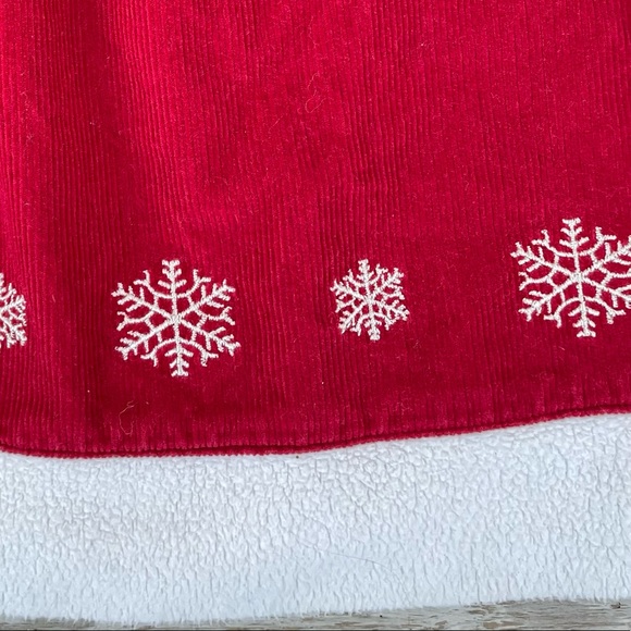 Hanna Andersson Snowflake Dress Red Corduroy Sherpa Trim, Size 110/US 5 - Picture 5 of 6